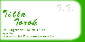 tilla torok business card